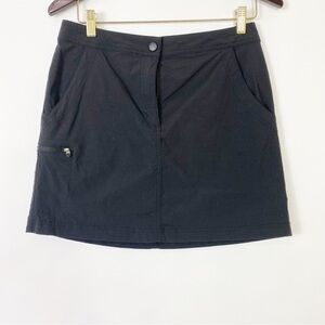 L.L. Bean Black Skirt Skort Adjustable Waist Summer Comfy Casual Cute Size 6